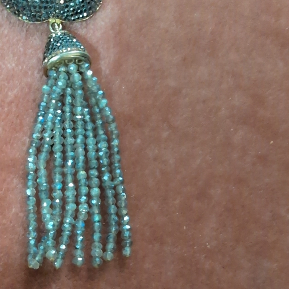 Turkish Blue Druzy Pendant Necklace - Picture 4 of 5